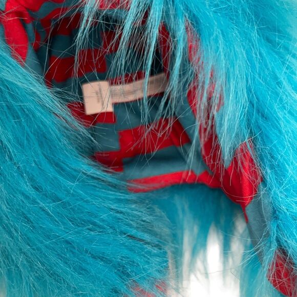 Universal Studios Thing 1 2 Fuzzy Dr Seuss Hat Drawstring Funny Adult - Picture 4 of 9